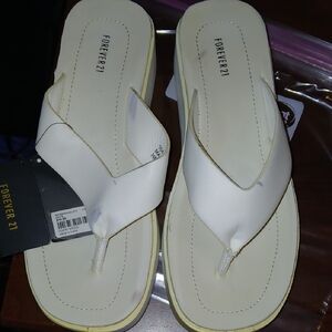 Forever 21 White Thong Sandals